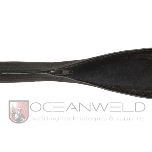 PYTHONrap™ kábelvédő, fekete, teljes, hasított marhabőr, 1 méteres hosszúság és 28 mm-es átmérő, cipzáras modell