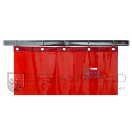 LAVAshield® narancssárga/piros, csíkos hegesztőfüggöny, 68 cm-es szélesség és 180 cm-es hosszúság