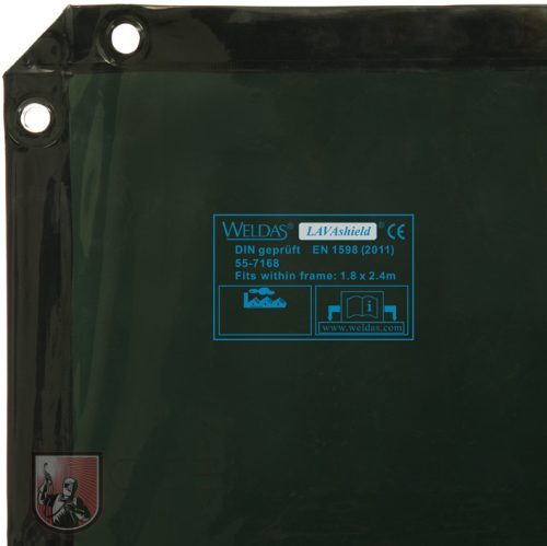 LAVAshield® zöld hegesztőfüggöny, 1,74 x 1,74 m.