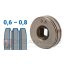 25x7,25x7,2 mm V profilú huzalelőtoló görgő: 0,6-0,8 (MIG/MMA 160 D; MIG/MMA 160 SYN)