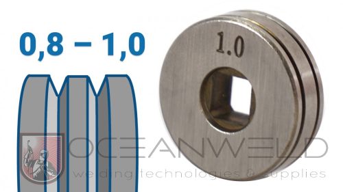 25x7,25x7,2 mm V profilú huzalelőtoló görgő: 0,8-1,0 (MIG/MMA 160 D; MIG/MMA 160 SYN)