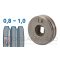 25x7,25x7,2 mm V profilú huzalelőtoló görgő: 0,8-1,0 (MIG/MMA 160 D; MIG/MMA 160 SYN)